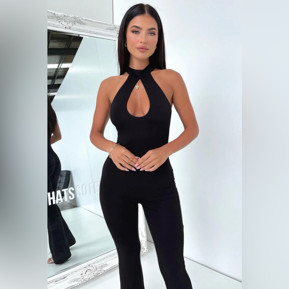 That’s So Fetch Evoke Halter Jumpsuit Black Size10 - Picture 3 of 10